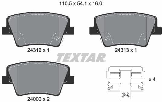 Brake Pad Set, disc brake Q+ 2431201