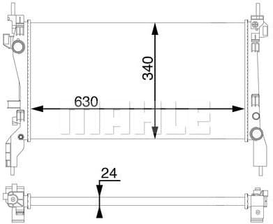 Radiator, engine cooling BEHR CR 1122 000S
