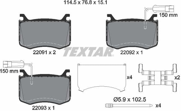 Brake Pad Set, disc brake 2209101