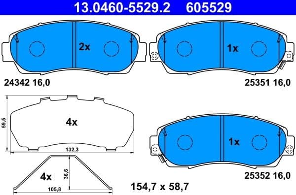 Brake Pad Set, disc brake 13.0460-5529.2