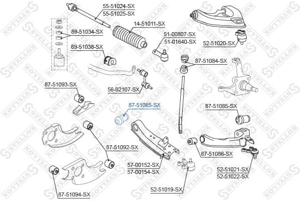 Mounting, control/trailing arm 87-51085-SX