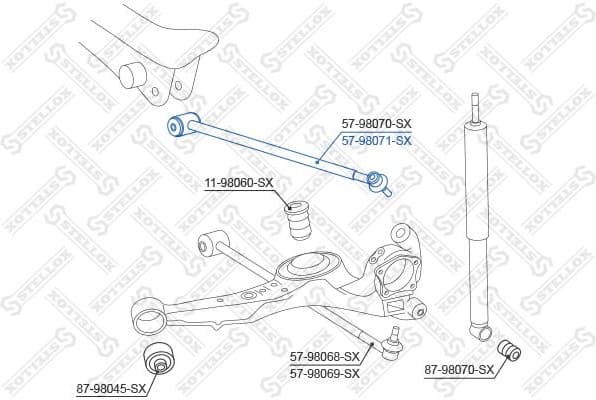 Control/Trailing Arm, wheel suspension 57-98071-SX - image 2