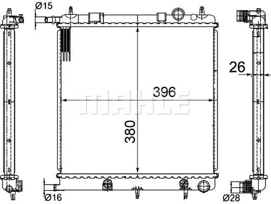 Radiator, engine cooling BEHR CR 556 000S