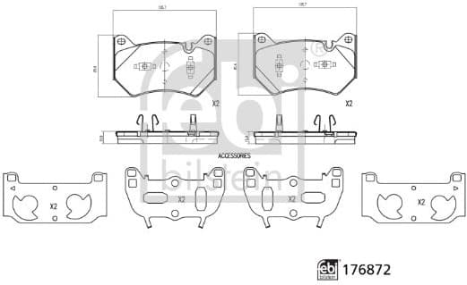 Brake Pad Set, disc brake 176872