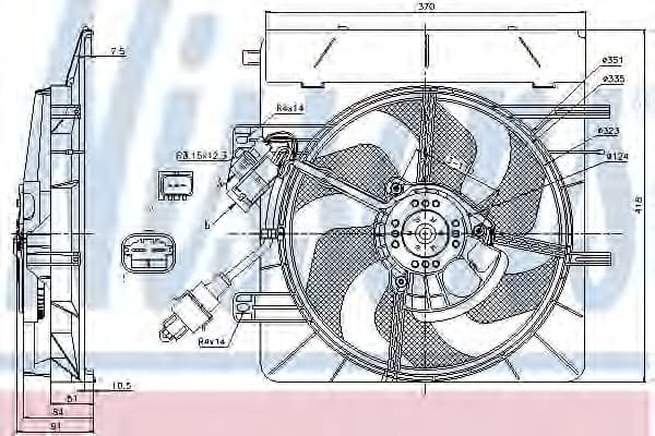 Fan, engine cooling 85307