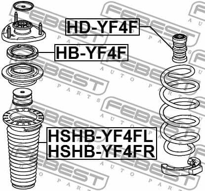 Rolling Bearing, suspension strut support mount HB-YF4F - image 2