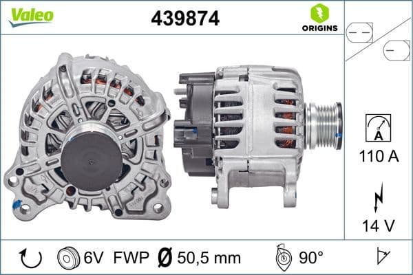 Alternator VALEO ORIGINS NEW OE TECHNOLOGY 439874