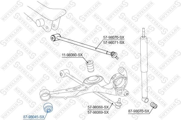 Mounting, control/trailing arm 87-98045-SX - image 2