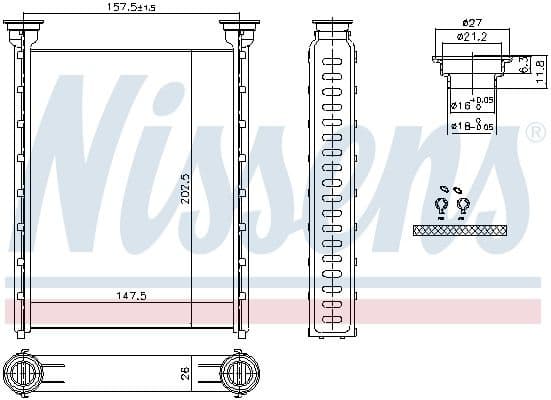 Heat Exchanger, interior heating ** FIRST FIT ** 707214
