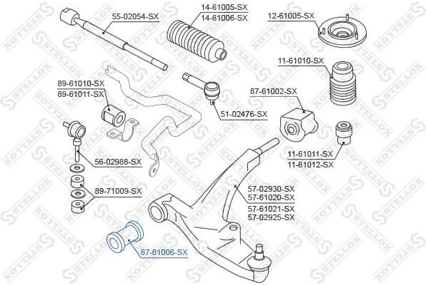 Mounting, control/trailing arm 87-61006-SX - image 2