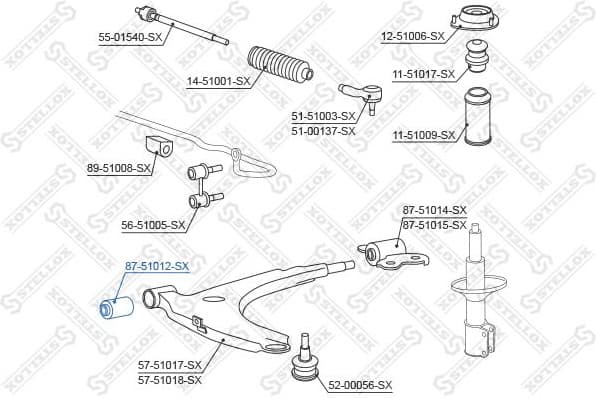 Mounting, control/trailing arm 87-51012-SX - image 2