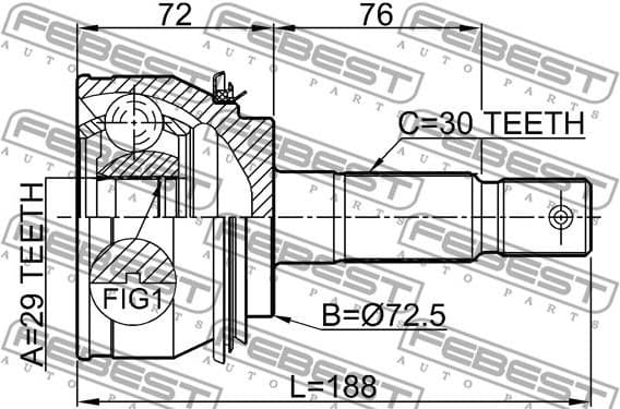 Joint Kit, drive shaft 0110-080 - image 2