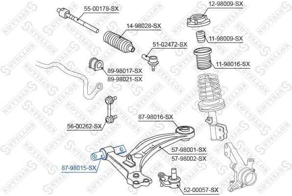 Mounting, control/trailing arm 87-98015-SX - image 2