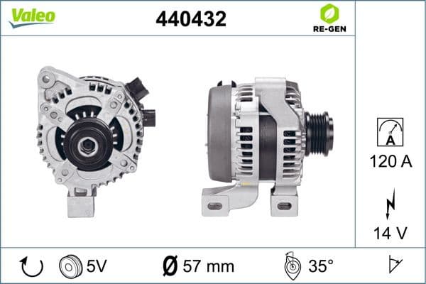 Alternator VALEO RE-GEN REMANUFACTURED 440432