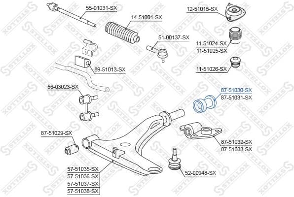 Mounting, control/trailing arm 87-51030-SX - image 2