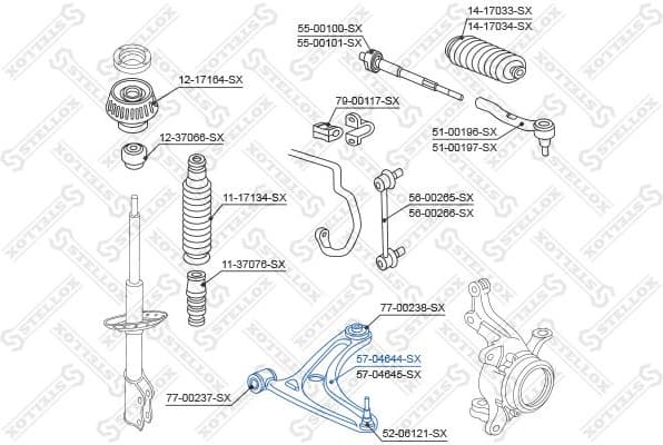 Control/Trailing Arm, wheel suspension 57-04644-SX - image 2