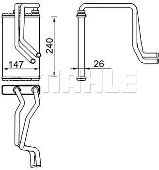 Heat Exchanger, interior heating BEHR AH 271 000S