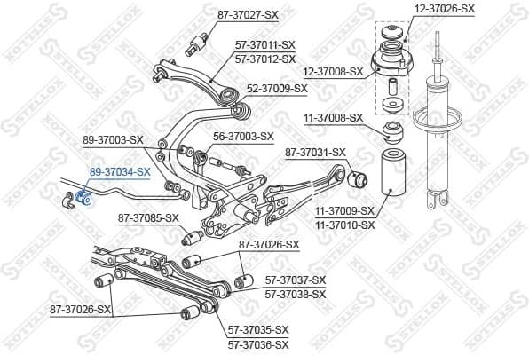 Mounting, stabiliser bar 89-37034-SX - image 2
