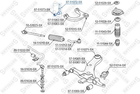 Mounting, control/trailing arm 87-51072-SX