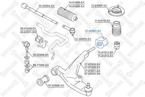 Mounting, control/trailing arm 87-61002-SX - image 2