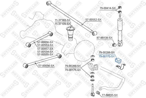 Mounting, stabiliser bar 79-00175-SX