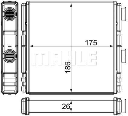 Heat Exchanger, interior heating BEHR AH 262 000S