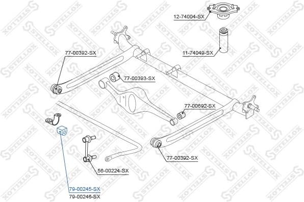 Mounting, stabiliser bar 79-00245-SX