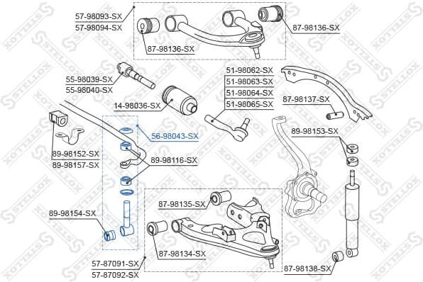Link/Coupling Rod, stabiliser bar 56-98043-SX - image 2