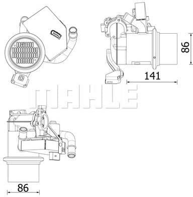 Cooler, exhaust gas recirculation BEHR *** PREMIUM LINE *** CE 14 000P