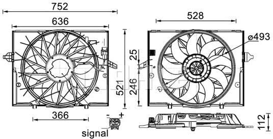 Fan, engine cooling BEHR CFF 336 000S