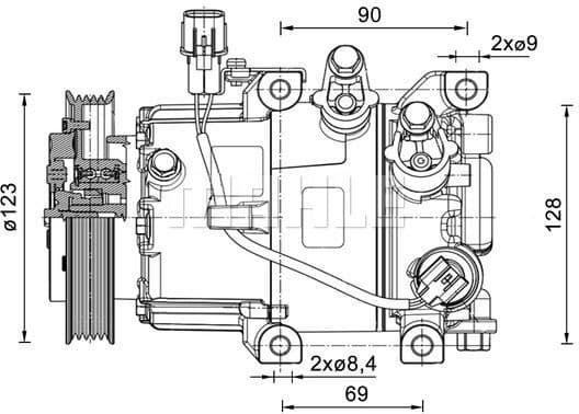 Compressor, air conditioning BEHR *** PREMIUM LINE *** ACP 1465 000P