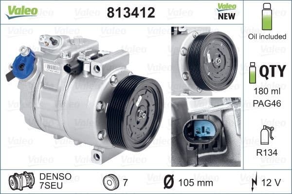 Compressor, air conditioning VALEO CORE-FLEX 813412
