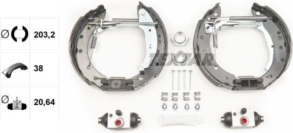 Brake Shoe Set Shoe Kit Pro 84061801