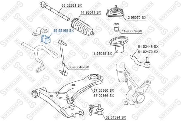 Mounting, stabiliser bar 89-98168-SX