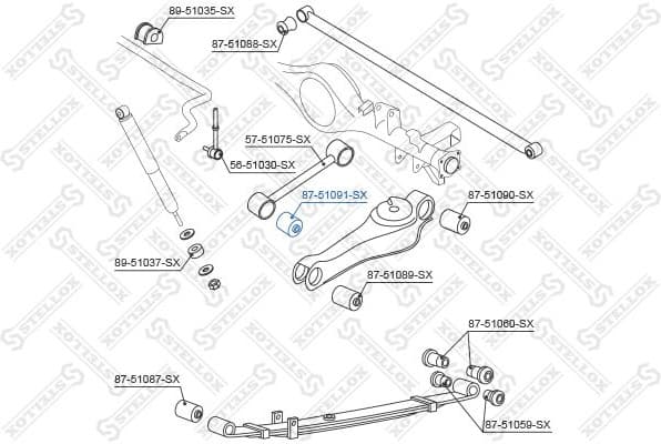Mounting, control/trailing arm 87-51091-SX