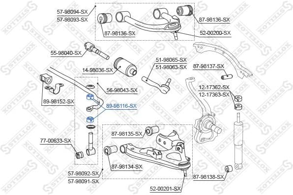 Mounting, stabiliser bar 89-98116-SX - image 2