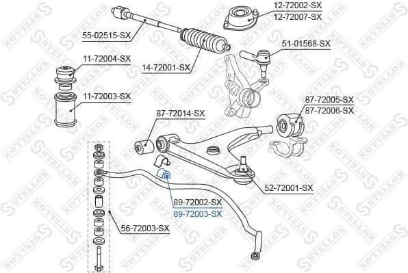Mounting, stabiliser bar 89-72003-SX - image 2