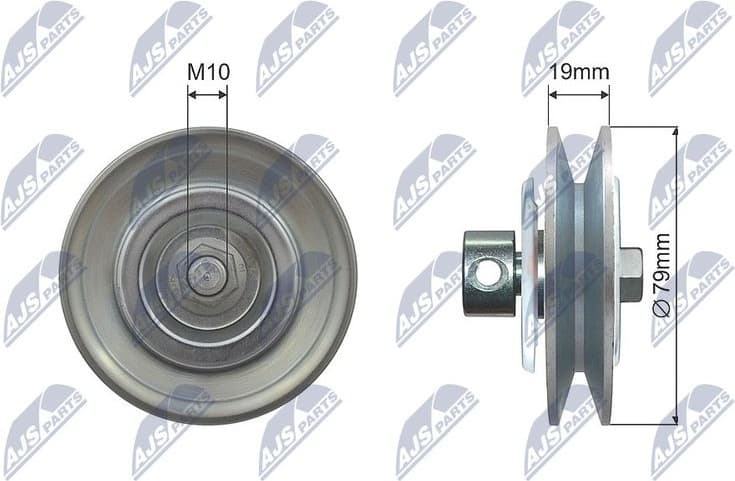Tensioner Pulley, V-ribbed belt RNK-NS-040
