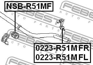 Mounting, stabiliser bar NSB-R51MF - image 2