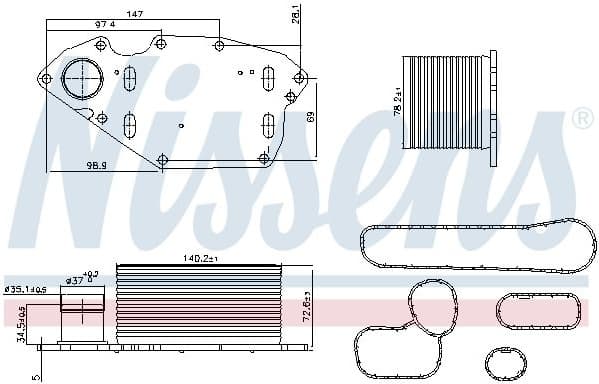 Oil Cooler, engine oil ** FIRST FIT ** 91303 - image 7