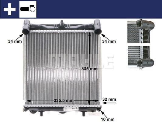 Radiator, engine cooling BEHR CR 370 000S