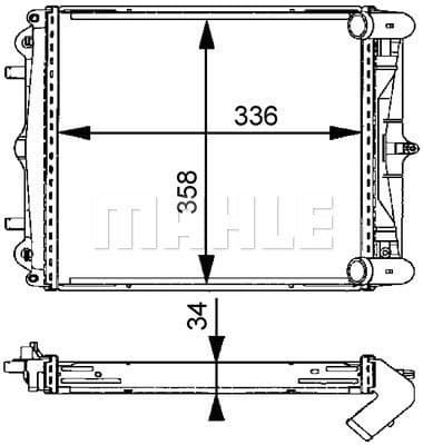 Radiator, engine cooling BEHR CR 370 000S - image 2