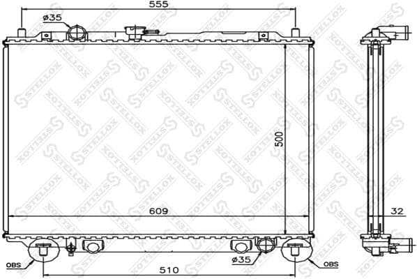 Radiator, engine cooling 10-25367-SX
