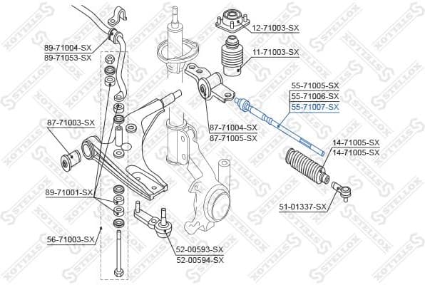 Inner Tie Rod 55-71007-SX - image 2