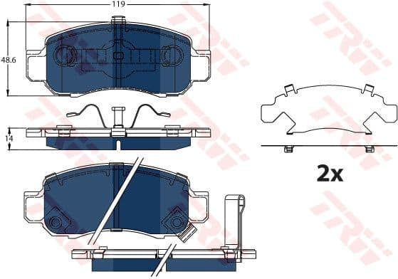 Brake Pad Set, disc brake ELECTRIC BLUE GDB3376BTE