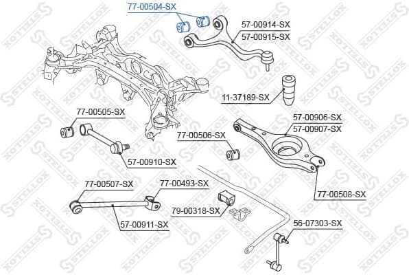 Mounting, control/trailing arm 77-00504-SX