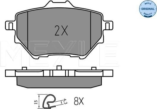 Brake Pad Set, disc brake MEYLE-ORIGINAL: True to OE. 025 258 3917