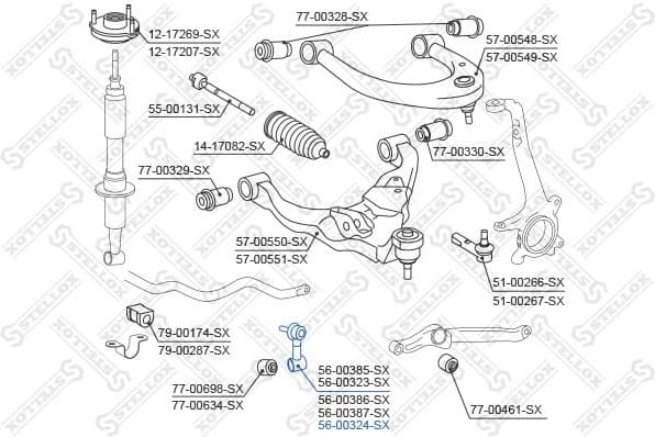 Link/Coupling Rod, stabiliser bar 56-00324-SX
