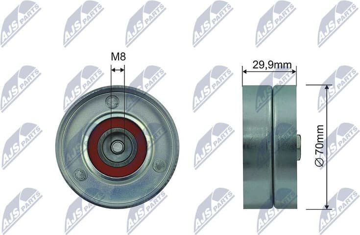 Tensioner Pulley, V-ribbed belt RNK-VW-030