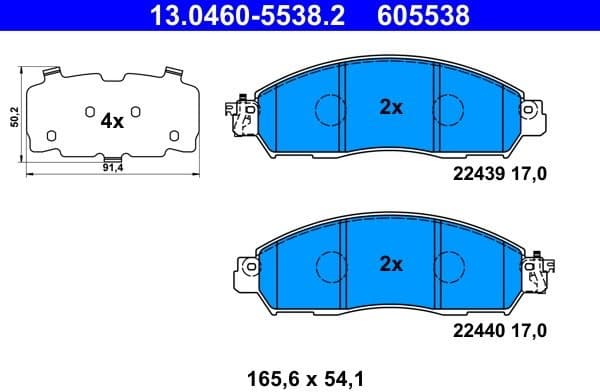 Brake Pad Set, disc brake 13.0460-5538.2